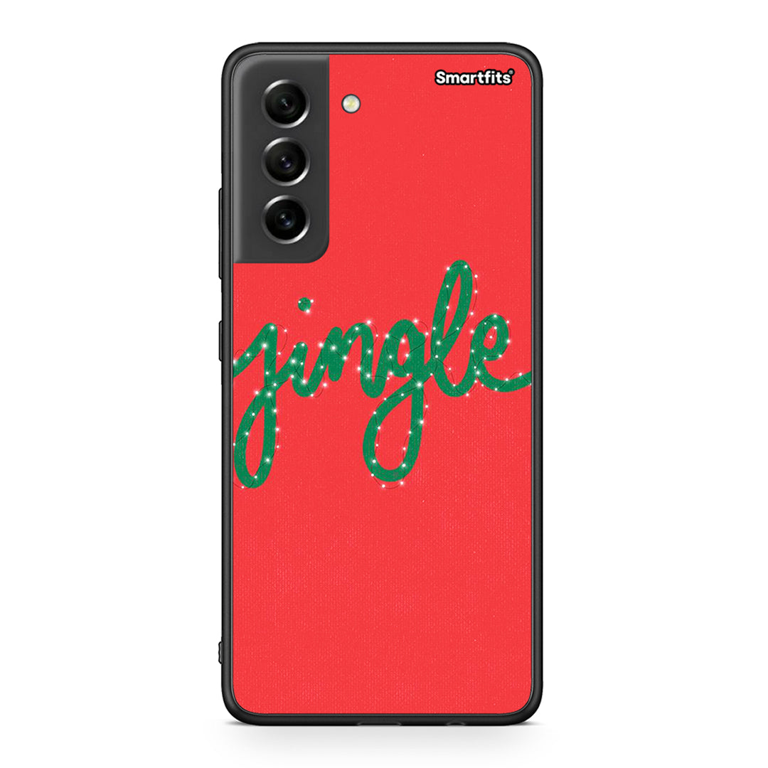 Samsung S21 FE Jingle Xmas θήκη από τη Smartfits με σχέδιο στο πίσω μέρος και μαύρο περίβλημα | Smartphone case with colorful back and black bezels by Smartfits
