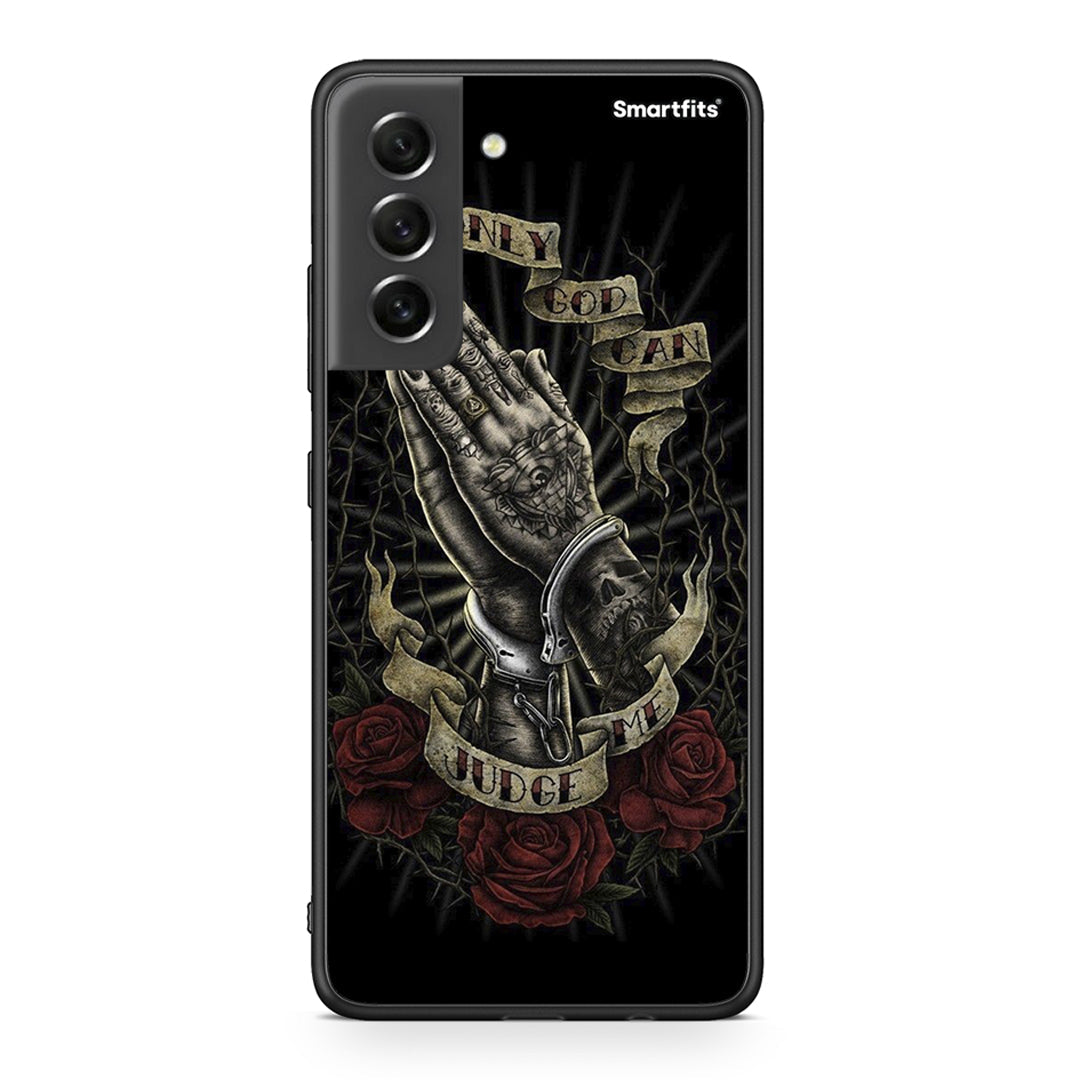 Samsung S21 FE Judge By God θήκη από τη Smartfits με σχέδιο στο πίσω μέρος και μαύρο περίβλημα | Smartphone case with colorful back and black bezels by Smartfits