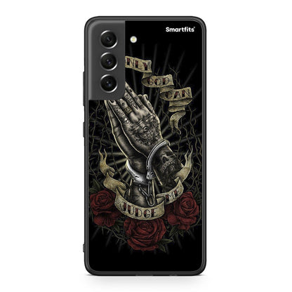 Samsung S21 FE Judge By God θήκη από τη Smartfits με σχέδιο στο πίσω μέρος και μαύρο περίβλημα | Smartphone case with colorful back and black bezels by Smartfits