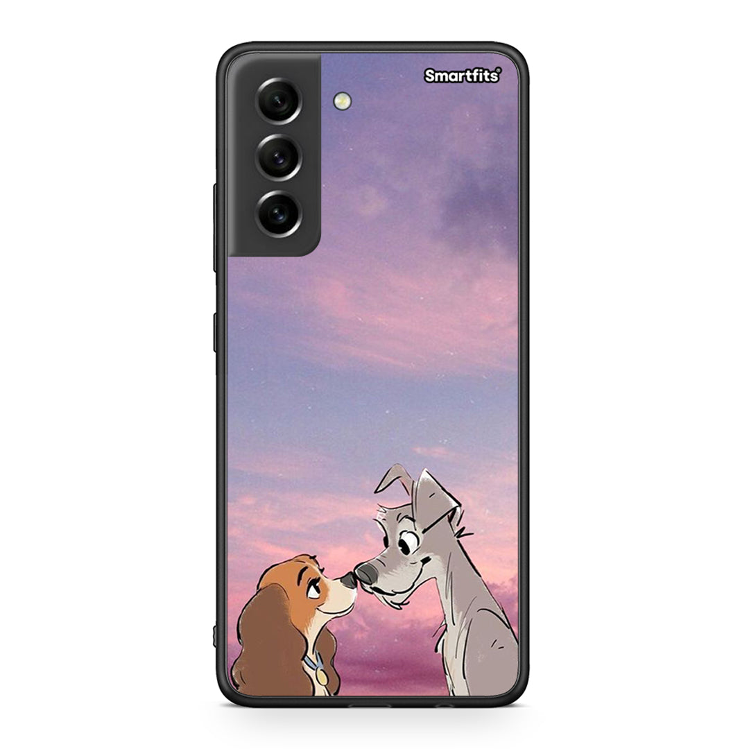 Samsung S21 FE Lady And Tramp θήκη από τη Smartfits με σχέδιο στο πίσω μέρος και μαύρο περίβλημα | Smartphone case with colorful back and black bezels by Smartfits