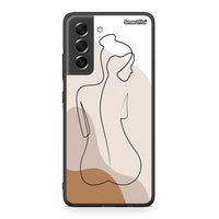 Thumbnail for Samsung S21 FE LineArt Woman θήκη από τη Smartfits με σχέδιο στο πίσω μέρος και μαύρο περίβλημα | Smartphone case with colorful back and black bezels by Smartfits