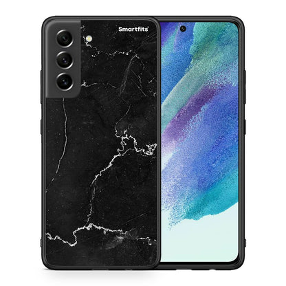 Θήκη Samsung S21 FE Marble Black από τη Smartfits με σχέδιο στο πίσω μέρος και μαύρο περίβλημα | Samsung S21 FE Marble Black case with colorful back and black bezels