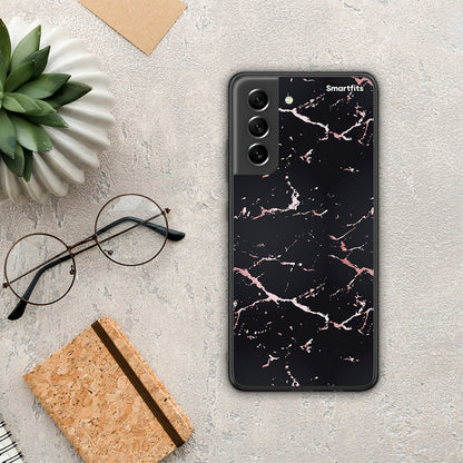Marble Black Rosegold - Samsung Galaxy S21 FE θήκη