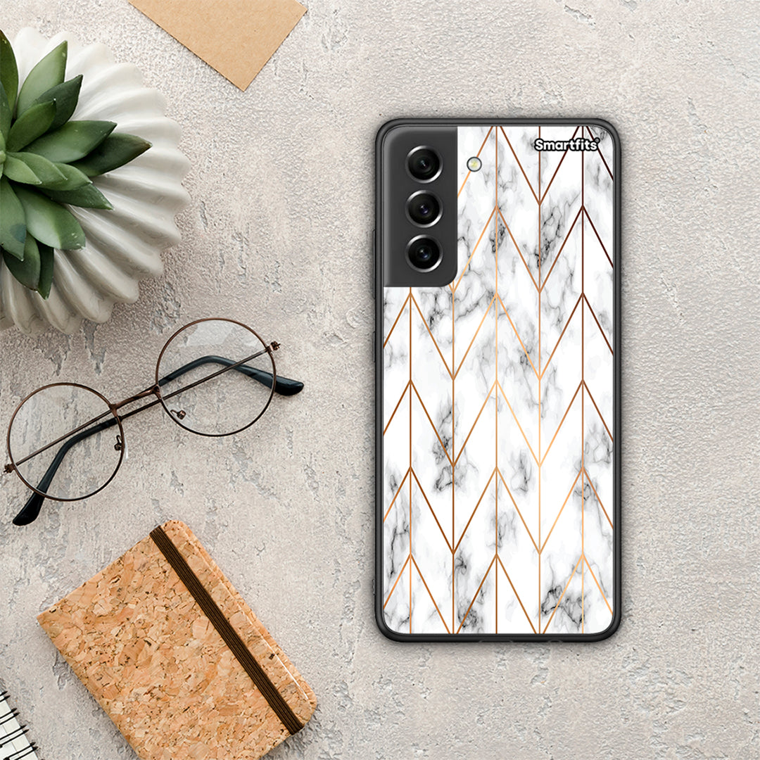 Marble Gold Geometric - Samsung Galaxy S21 FE θήκη