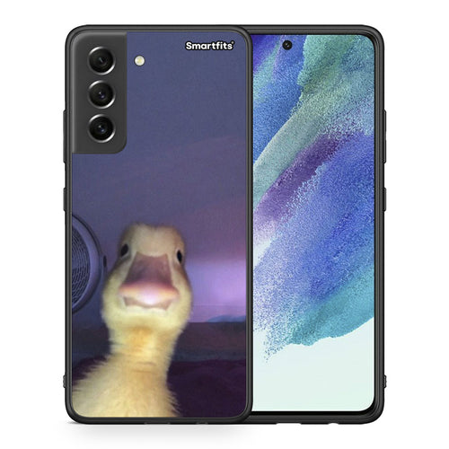 Θήκη Samsung S21 FE Meme Duck από τη Smartfits με σχέδιο στο πίσω μέρος και μαύρο περίβλημα | Samsung S21 FE Meme Duck case with colorful back and black bezels