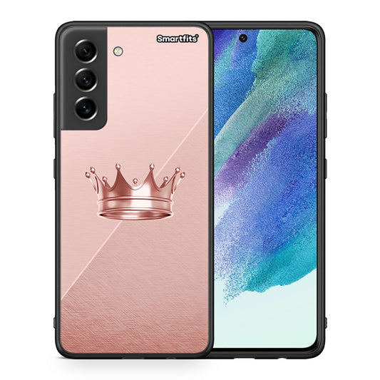 Θήκη Samsung S21 FE Crown Minimal από τη Smartfits με σχέδιο στο πίσω μέρος και μαύρο περίβλημα | Samsung S21 FE Crown Minimal case with colorful back and black bezels
