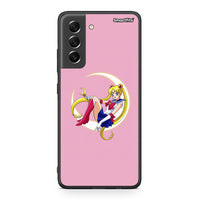 Thumbnail for Samsung S21 FE Moon Girl θήκη από τη Smartfits με σχέδιο στο πίσω μέρος και μαύρο περίβλημα | Smartphone case with colorful back and black bezels by Smartfits