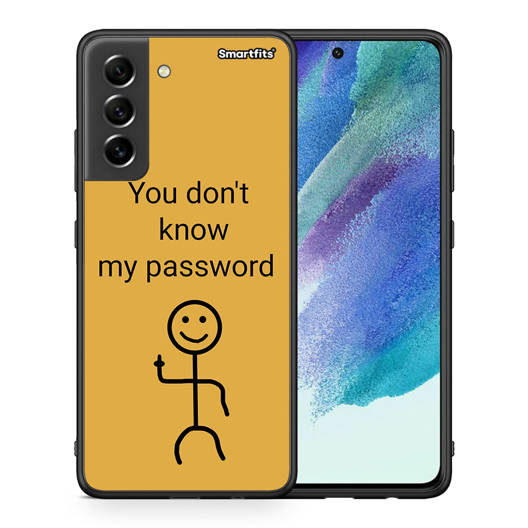 Θήκη Samsung S21 FE My Password από τη Smartfits με σχέδιο στο πίσω μέρος και μαύρο περίβλημα | Samsung S21 FE My Password case with colorful back and black bezels
