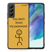 Thumbnail for Θήκη Samsung S21 FE My Password από τη Smartfits με σχέδιο στο πίσω μέρος και μαύρο περίβλημα | Samsung S21 FE My Password case with colorful back and black bezels