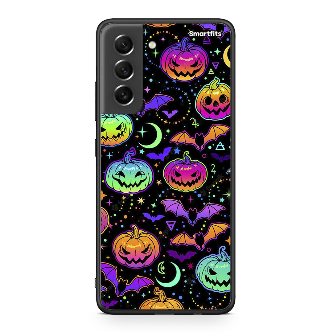 Samsung S21 FE Neon Halloween θήκη από τη Smartfits με σχέδιο στο πίσω μέρος και μαύρο περίβλημα | Smartphone case with colorful back and black bezels by Smartfits