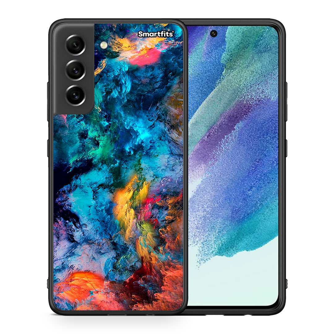 Θήκη Samsung S21 FE Crayola Paint από τη Smartfits με σχέδιο στο πίσω μέρος και μαύρο περίβλημα | Samsung S21 FE Crayola Paint case with colorful back and black bezels