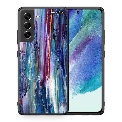 Θήκη Samsung S21 FE Winter Paint από τη Smartfits με σχέδιο στο πίσω μέρος και μαύρο περίβλημα | Samsung S21 FE Winter Paint case with colorful back and black bezels