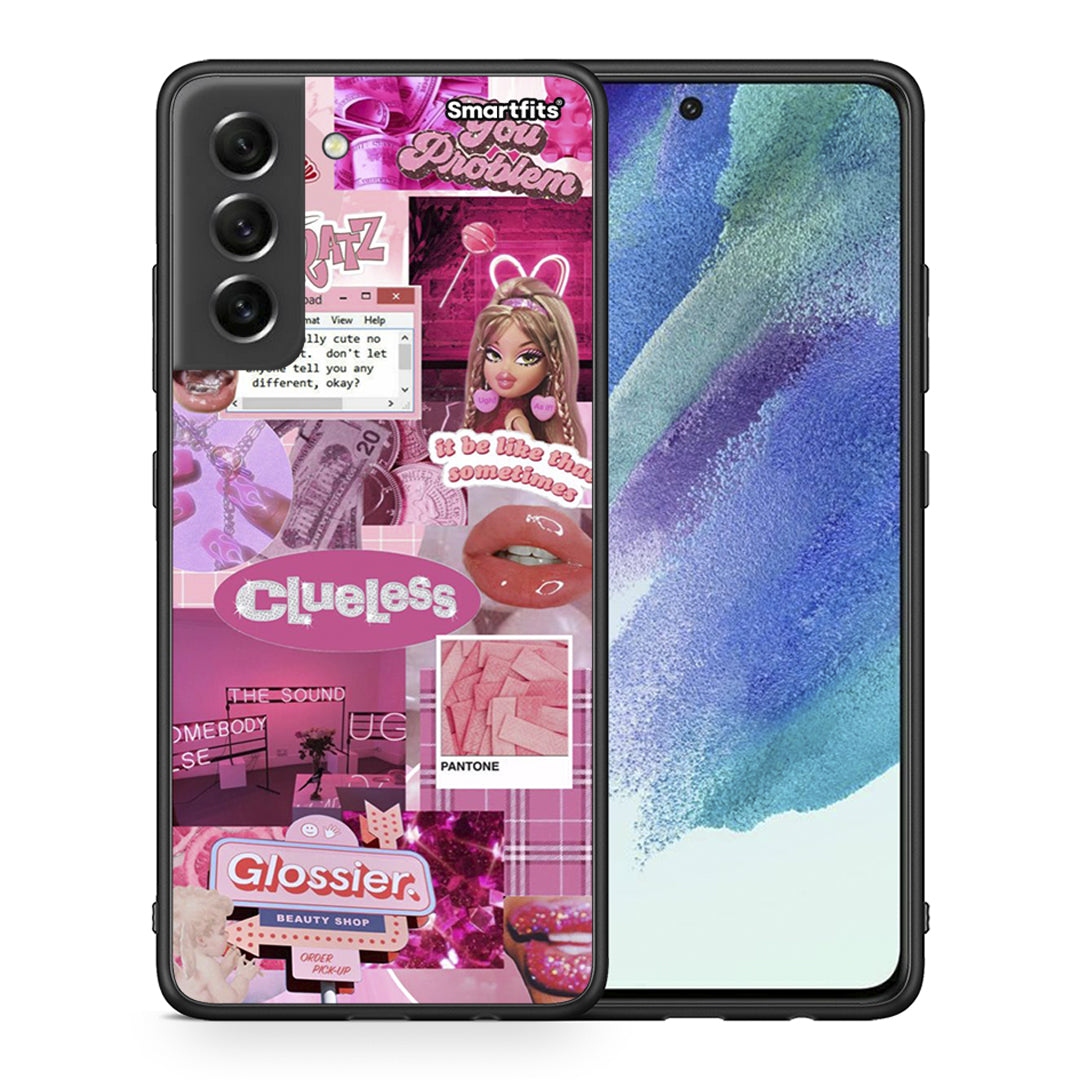 Θήκη Αγίου Βαλεντίνου Samsung S21 FE Pink Love από τη Smartfits με σχέδιο στο πίσω μέρος και μαύρο περίβλημα | Samsung S21 FE Pink Love case with colorful back and black bezels