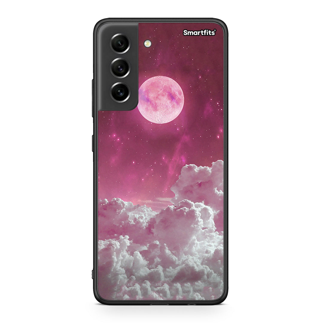 Samsung S21 FE Pink Moon Θήκη από τη Smartfits με σχέδιο στο πίσω μέρος και μαύρο περίβλημα | Smartphone case with colorful back and black bezels by Smartfits
