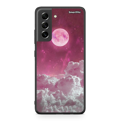 Samsung S21 FE Pink Moon Θήκη από τη Smartfits με σχέδιο στο πίσω μέρος και μαύρο περίβλημα | Smartphone case with colorful back and black bezels by Smartfits