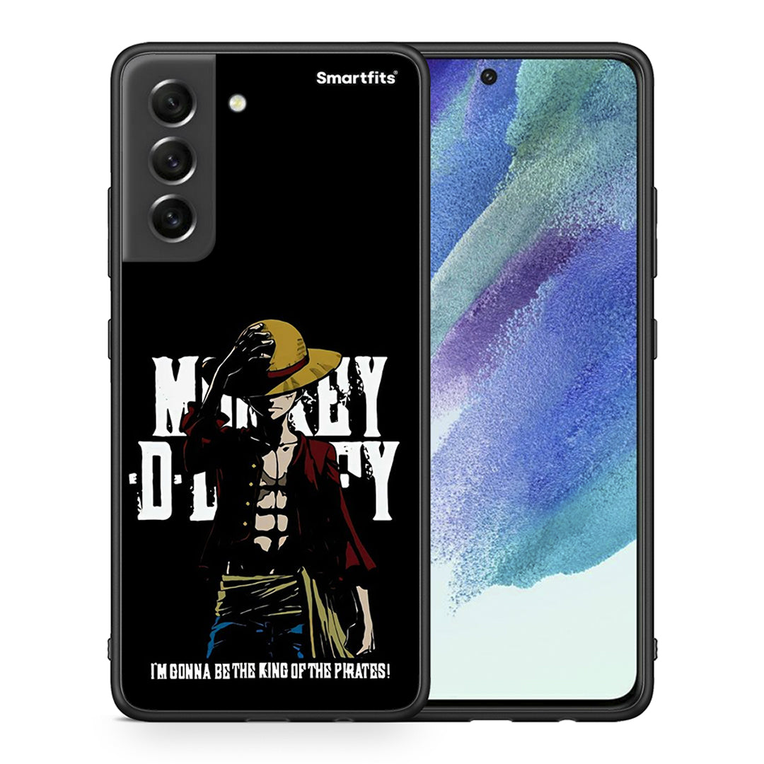Θήκη Samsung S21 FE Pirate King από τη Smartfits με σχέδιο στο πίσω μέρος και μαύρο περίβλημα | Samsung S21 FE Pirate King case with colorful back and black bezels