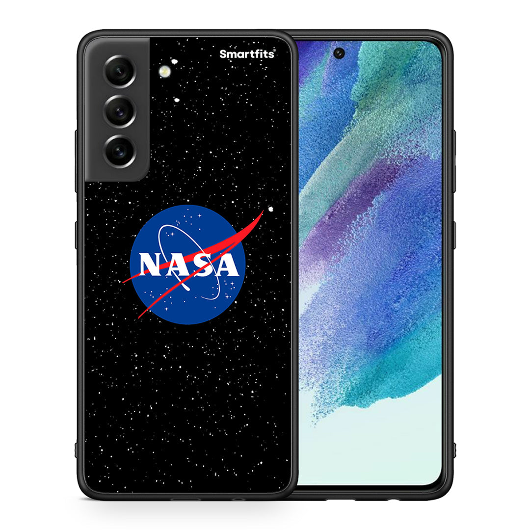 Θήκη Samsung S21 FE NASA PopArt από τη Smartfits με σχέδιο στο πίσω μέρος και μαύρο περίβλημα | Samsung S21 FE NASA PopArt case with colorful back and black bezels