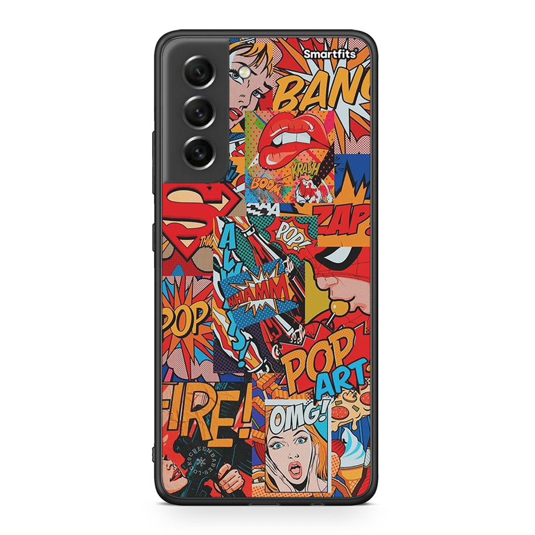 Samsung S21 FE PopArt OMG θήκη από τη Smartfits με σχέδιο στο πίσω μέρος και μαύρο περίβλημα | Smartphone case with colorful back and black bezels by Smartfits