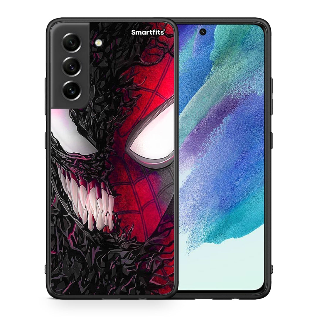 Θήκη Samsung S21 FE SpiderVenom PopArt από τη Smartfits με σχέδιο στο πίσω μέρος και μαύρο περίβλημα | Samsung S21 FE SpiderVenom PopArt case with colorful back and black bezels