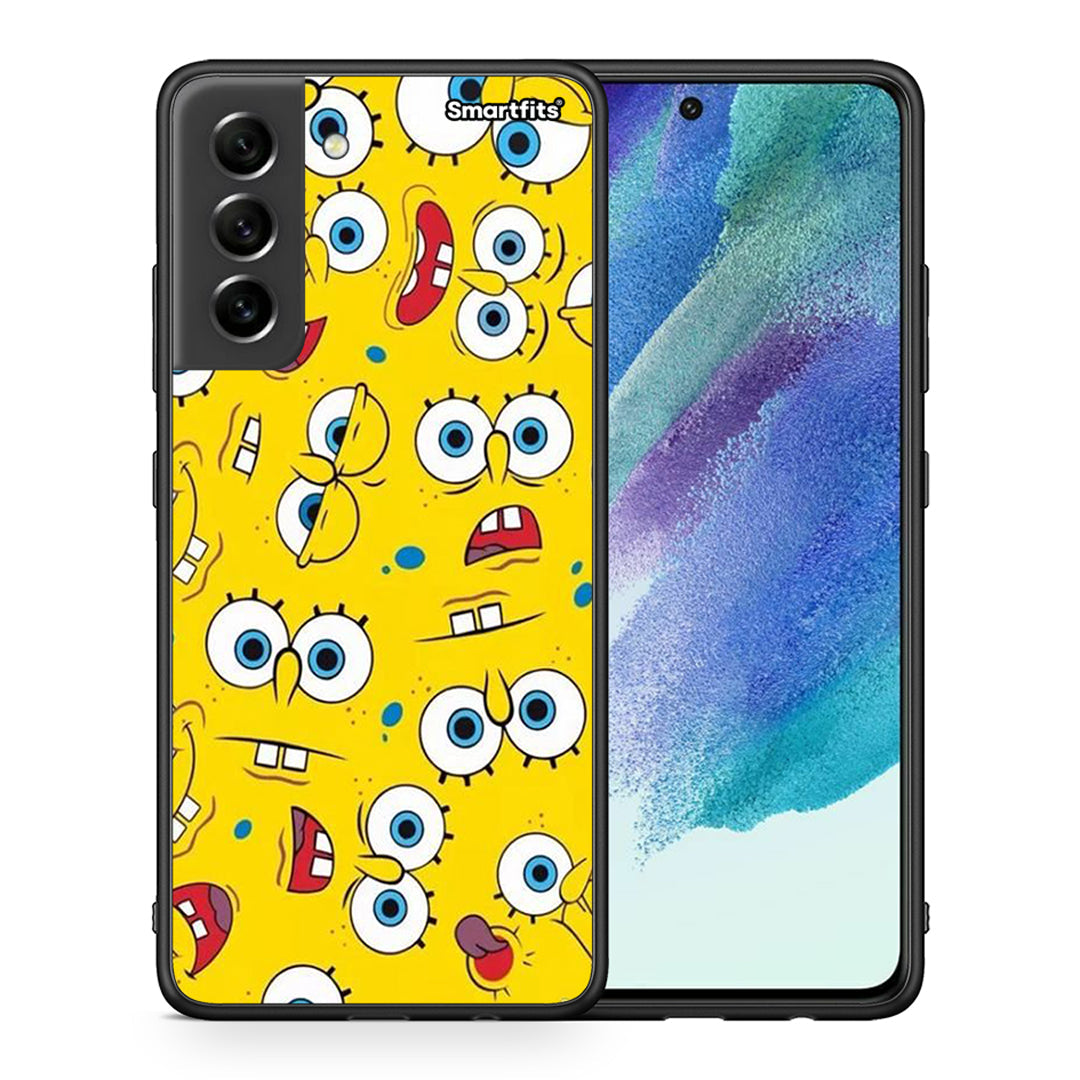 Θήκη Samsung S21 FE Sponge PopArt από τη Smartfits με σχέδιο στο πίσω μέρος και μαύρο περίβλημα | Samsung S21 FE Sponge PopArt case with colorful back and black bezels