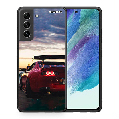 Θήκη Samsung S21 FE Racing Supra από τη Smartfits με σχέδιο στο πίσω μέρος και μαύρο περίβλημα | Samsung S21 FE Racing Supra case with colorful back and black bezels