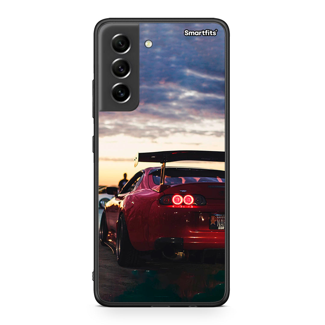 Samsung S21 FE Racing Supra θήκη από τη Smartfits με σχέδιο στο πίσω μέρος και μαύρο περίβλημα | Smartphone case with colorful back and black bezels by Smartfits