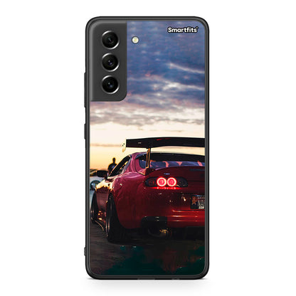 Samsung S21 FE Racing Supra θήκη από τη Smartfits με σχέδιο στο πίσω μέρος και μαύρο περίβλημα | Smartphone case with colorful back and black bezels by Smartfits