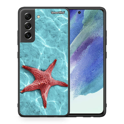 Θήκη Samsung S21 FE Red Starfish από τη Smartfits με σχέδιο στο πίσω μέρος και μαύρο περίβλημα | Samsung S21 FE Red Starfish case with colorful back and black bezels
