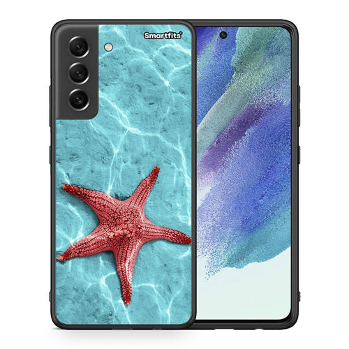 Θήκη Samsung S21 FE Red Starfish από τη Smartfits με σχέδιο στο πίσω μέρος και μαύρο περίβλημα | Samsung S21 FE Red Starfish case with colorful back and black bezels