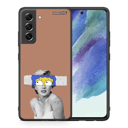 Θήκη Samsung S21 FE Sim Merilyn από τη Smartfits με σχέδιο στο πίσω μέρος και μαύρο περίβλημα | Samsung S21 FE Sim Merilyn case with colorful back and black bezels