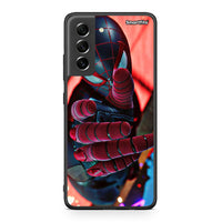 Thumbnail for Samsung S21 FE Spider Hand Θήκη από τη Smartfits με σχέδιο στο πίσω μέρος και μαύρο περίβλημα | Smartphone case with colorful back and black bezels by Smartfits