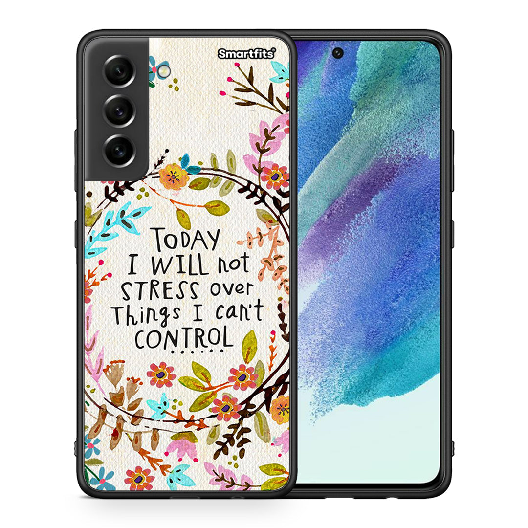 Θήκη Samsung S21 FE Stress Over από τη Smartfits με σχέδιο στο πίσω μέρος και μαύρο περίβλημα | Samsung S21 FE Stress Over case with colorful back and black bezels