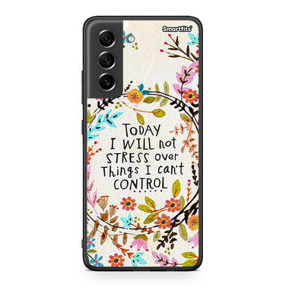 Samsung S21 FE Stress Over θήκη από τη Smartfits με σχέδιο στο πίσω μέρος και μαύρο περίβλημα | Smartphone case with colorful back and black bezels by Smartfits