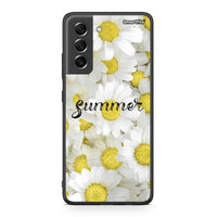Thumbnail for Samsung S21 FE Summer Daisies Θήκη από τη Smartfits με σχέδιο στο πίσω μέρος και μαύρο περίβλημα | Smartphone case with colorful back and black bezels by Smartfits