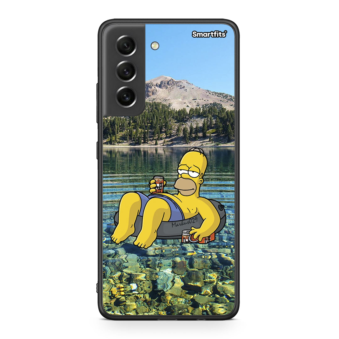Samsung S21 FE Summer Happiness Θήκη από τη Smartfits με σχέδιο στο πίσω μέρος και μαύρο περίβλημα | Smartphone case with colorful back and black bezels by Smartfits