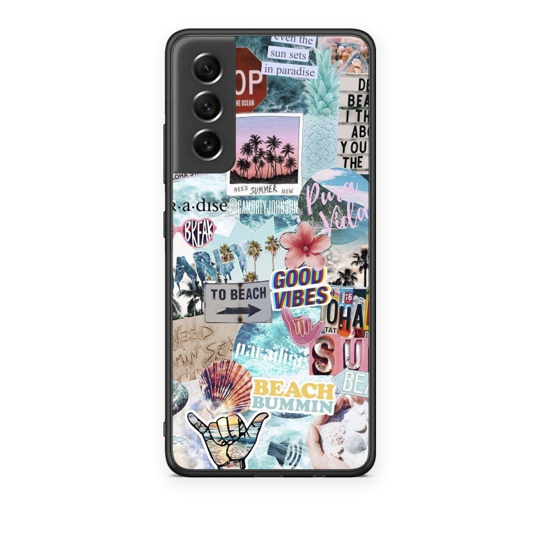 Θήκη Samsung Galaxy S21 FE Summer Vibes από τη Smartfits με σχέδιο στο πίσω μέρος και μαύρο περίβλημα | Samsung Galaxy S21 FE Summer Vibes case with colorful back and black bezels