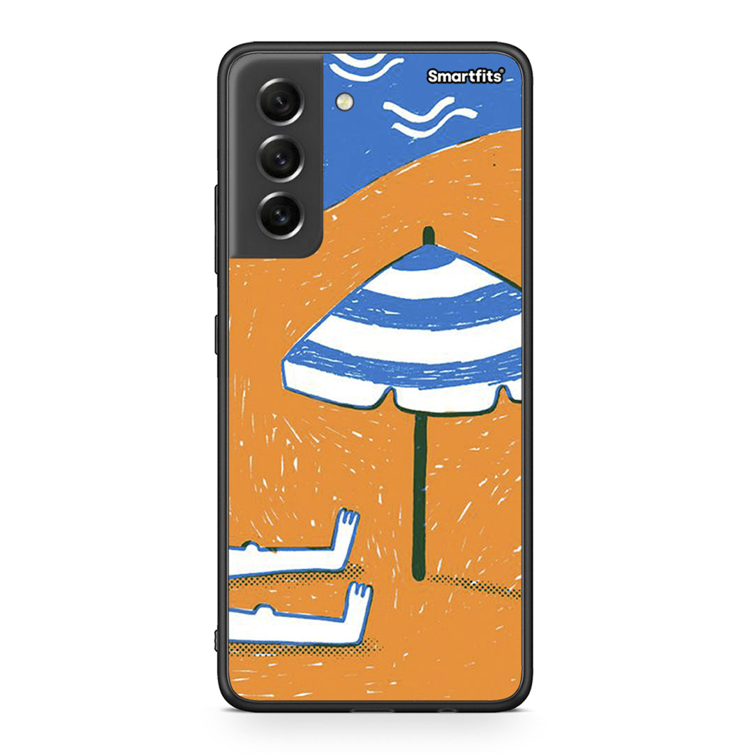 Samsung S21 FE Summering Θήκη από τη Smartfits με σχέδιο στο πίσω μέρος και μαύρο περίβλημα | Smartphone case with colorful back and black bezels by Smartfits