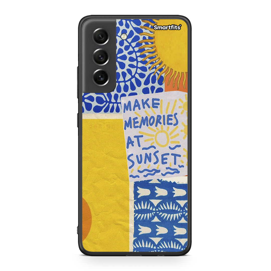 Samsung S21 FE Sunset Memories Θήκη από τη Smartfits με σχέδιο στο πίσω μέρος και μαύρο περίβλημα | Smartphone case with colorful back and black bezels by Smartfits