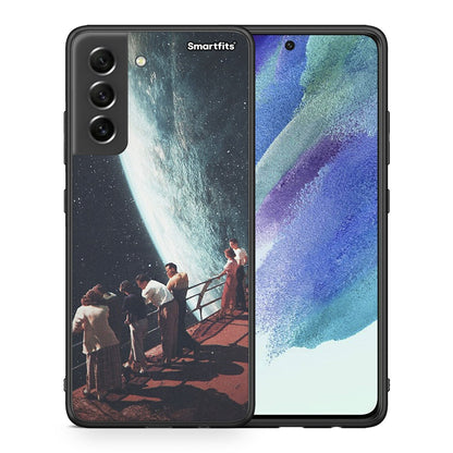 Θήκη Samsung S21 FE Surreal View από τη Smartfits με σχέδιο στο πίσω μέρος και μαύρο περίβλημα | Samsung S21 FE Surreal View case with colorful back and black bezels