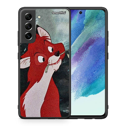 Θήκη Samsung S21 FE Tod And Vixey Love 1 από τη Smartfits με σχέδιο στο πίσω μέρος και μαύρο περίβλημα | Samsung S21 FE Tod And Vixey Love 1 case with colorful back and black bezels