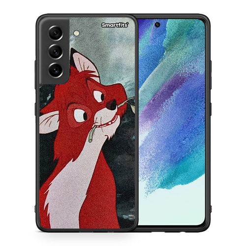 Θήκη Samsung S21 FE Tod And Vixey Love 1 από τη Smartfits με σχέδιο στο πίσω μέρος και μαύρο περίβλημα | Samsung S21 FE Tod And Vixey Love 1 case with colorful back and black bezels