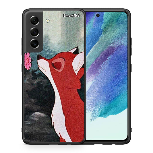 Θήκη Samsung S21 FE Tod And Vixey Love 2 από τη Smartfits με σχέδιο στο πίσω μέρος και μαύρο περίβλημα | Samsung S21 FE Tod And Vixey Love 2 case with colorful back and black bezels