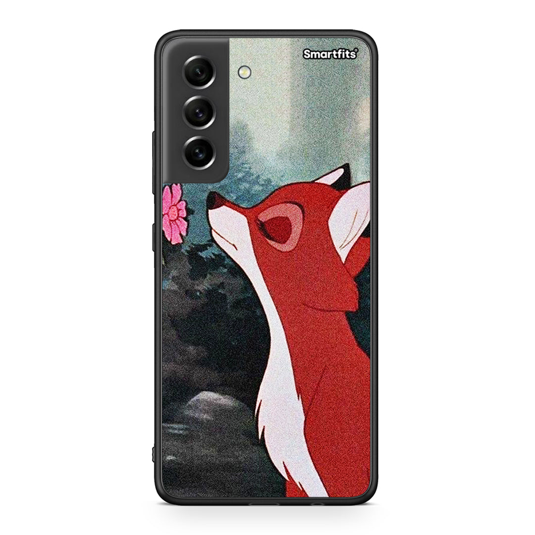 Samsung S21 FE Tod And Vixey Love 2 θήκη από τη Smartfits με σχέδιο στο πίσω μέρος και μαύρο περίβλημα | Smartphone case with colorful back and black bezels by Smartfits