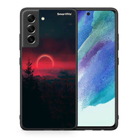 Thumbnail for Θήκη Samsung S21 FE Sunset Tropic από τη Smartfits με σχέδιο στο πίσω μέρος και μαύρο περίβλημα | Samsung S21 FE Sunset Tropic case with colorful back and black bezels