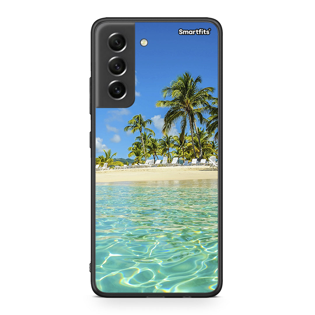Samsung S21 FE Tropical Vibes Θήκη από τη Smartfits με σχέδιο στο πίσω μέρος και μαύρο περίβλημα | Smartphone case with colorful back and black bezels by Smartfits