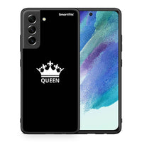 Thumbnail for Θήκη Samsung S21 FE Queen Valentine από τη Smartfits με σχέδιο στο πίσω μέρος και μαύρο περίβλημα | Samsung S21 FE Queen Valentine case with colorful back and black bezels