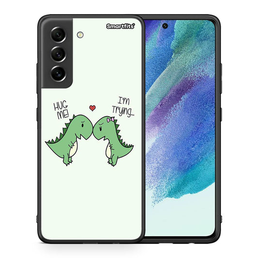 Θήκη Samsung S21 FE Rex Valentine από τη Smartfits με σχέδιο στο πίσω μέρος και μαύρο περίβλημα | Samsung S21 FE Rex Valentine case with colorful back and black bezels