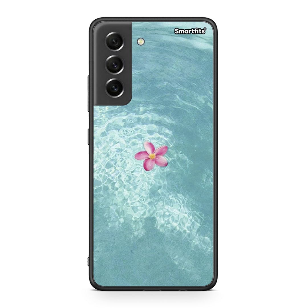 Samsung S21 FE Water Flower Θήκη από τη Smartfits με σχέδιο στο πίσω μέρος και μαύρο περίβλημα | Smartphone case with colorful back and black bezels by Smartfits