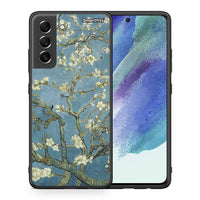 Thumbnail for Θήκη Samsung S21 FE White Blossoms από τη Smartfits με σχέδιο στο πίσω μέρος και μαύρο περίβλημα | Samsung S21 FE White Blossoms case with colorful back and black bezels
