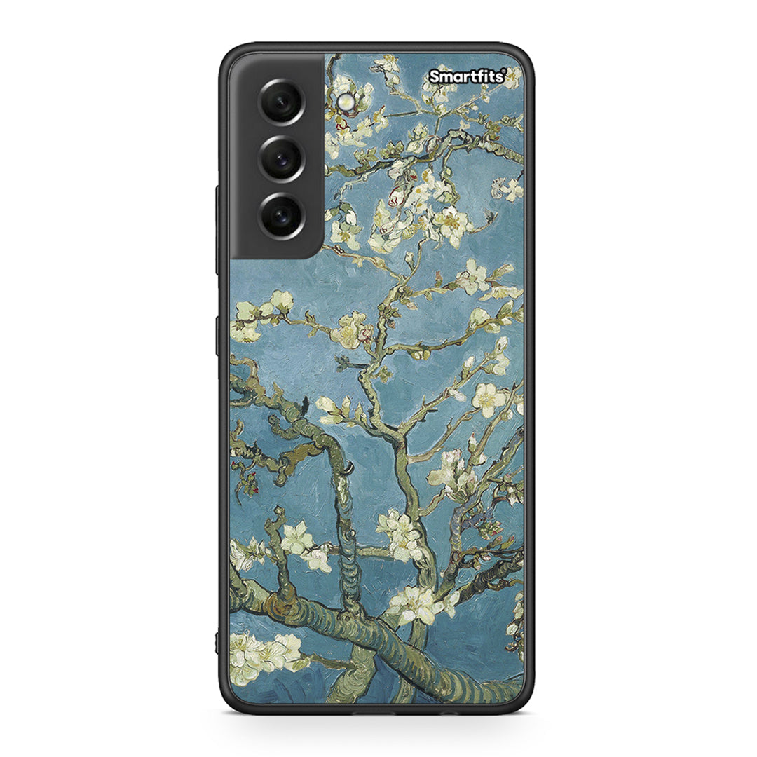 Samsung S21 FE White Blossoms θήκη από τη Smartfits με σχέδιο στο πίσω μέρος και μαύρο περίβλημα | Smartphone case with colorful back and black bezels by Smartfits